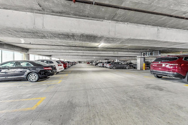 view of parking garage