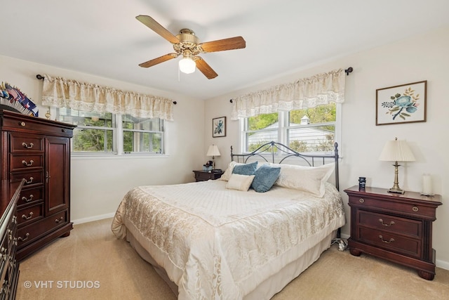354 Richmond Ln, Lakewood, IL 60014 - bedroom with light carpet, baseboards, and a ceiling fan