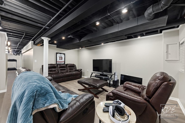 480 De Lasalle Ave, Naperville, IL 60565 - living area featuring wood finished floors and baseboards