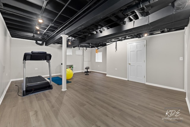 480 De Lasalle Ave, Naperville, IL 60565 - exercise area featuring wood finished floors and baseboards