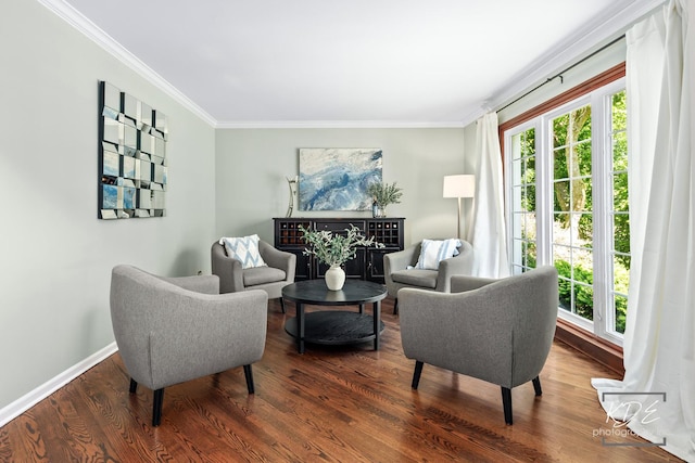 480 De Lasalle Ave, Naperville, IL 60565 - living area with ornamental molding, baseboards, and wood finished floors