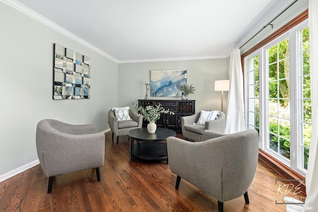 480 De Lasalle Ave, Naperville, IL 60565 - living area featuring plenty of natural light, crown molding, baseboards, and wood finished floors
