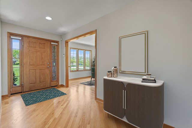 12195 Oxford Ct, Lemont, IL 60439 - foyer entrance with wood finished floors, baseboards, and recessed lighting