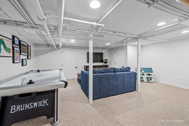 705 Hunter Rd, Glenview, IL 60025 - game room with carpet and recessed lighting