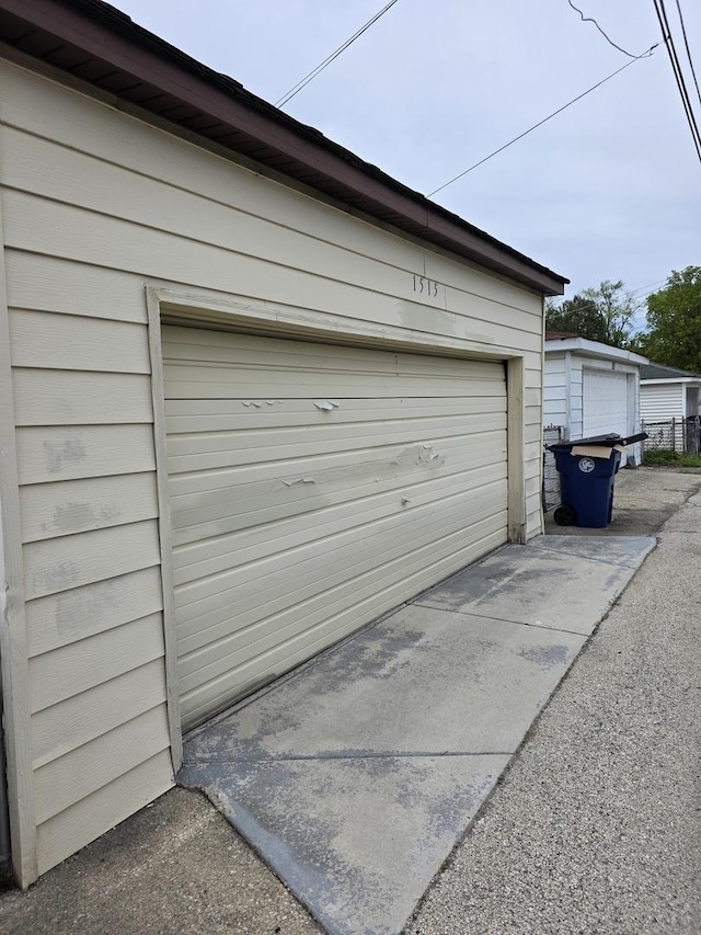 view of garage