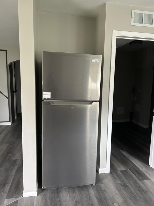 12509 S Bishop St, Calumet Park, IL 60827 - kitchen view of freestanding refrigerator and wood finished floors