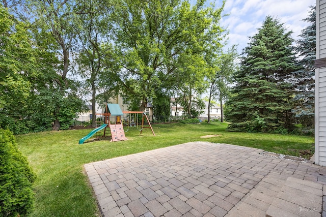 2248 Cheshire Dr, Aurora, IL 60502 - view of patio / terrace featuring a playground