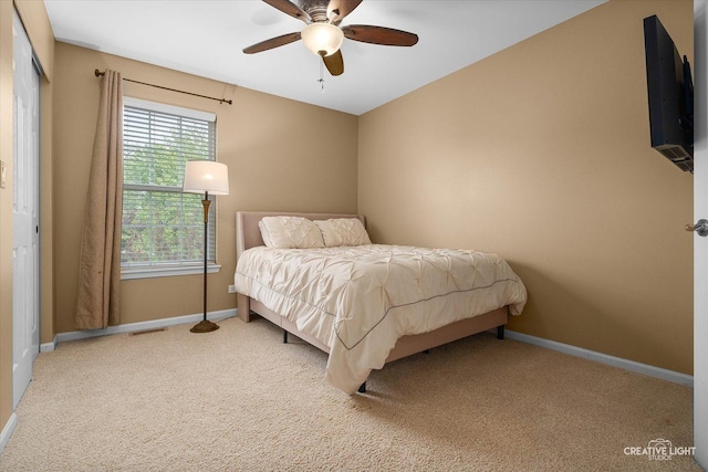 10650 Painted Desert Ct, Huntley, IL 60142 - bedroom featuring light carpet, baseboards, and ceiling fan