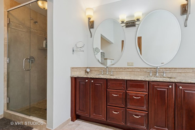 16 Rock River Ct, Naperville, IL 60565 - bathroom with a stall shower and double vanity