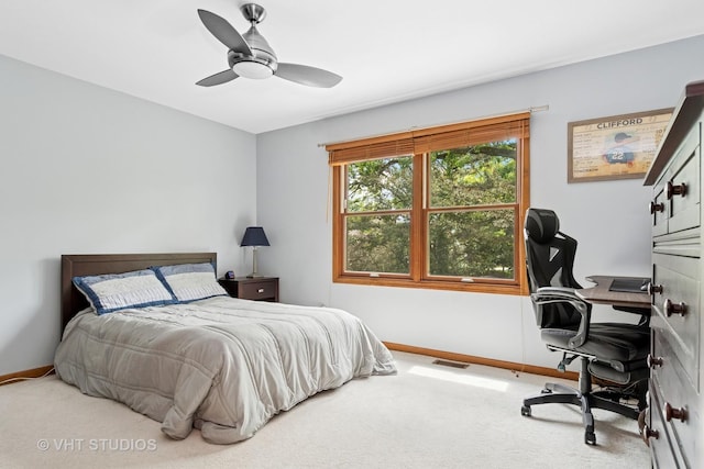 16 Rock River Ct, Naperville, IL 60565 - bedroom with a desk, carpet floors, baseboards, and ceiling fan