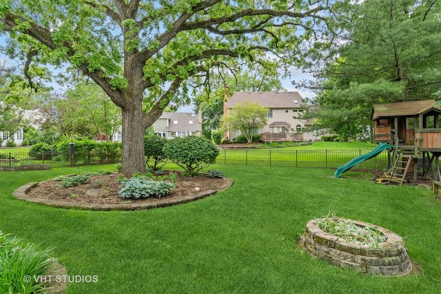 16 Rock River Ct, Naperville, IL 60565 - view of yard with a playground and a residential view