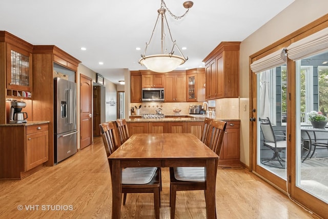 16 Rock River Ct, Naperville, IL 60565 - dining area featuring light wood-type flooring and recessed lighting