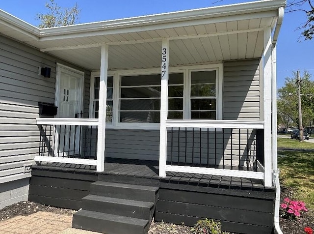 view of home's exterior featuring a porch
