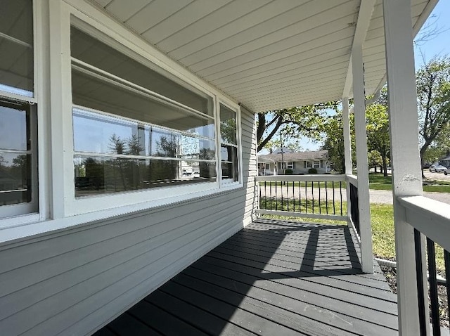 deck featuring a porch