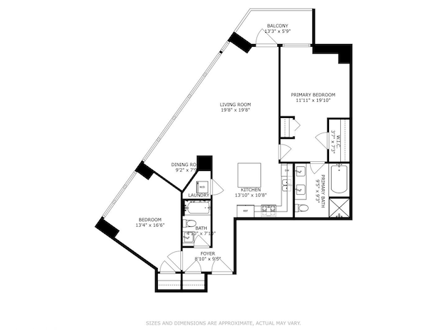 510 W Erie St Unit 1606, Chicago, IL 60654 - floor plan / room layout