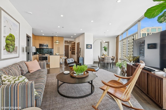 510 W Erie St Unit 1606, Chicago, IL 60654 - living room with wood finished floors and recessed lighting