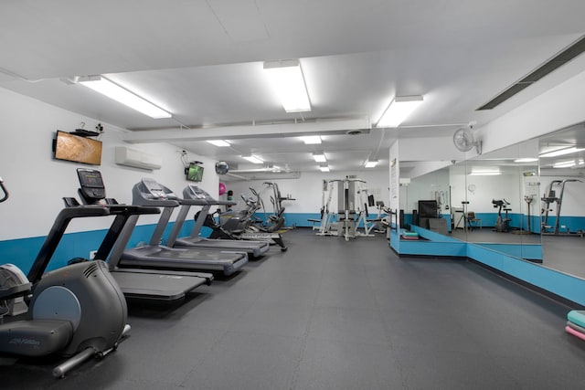 gym with a wall unit AC