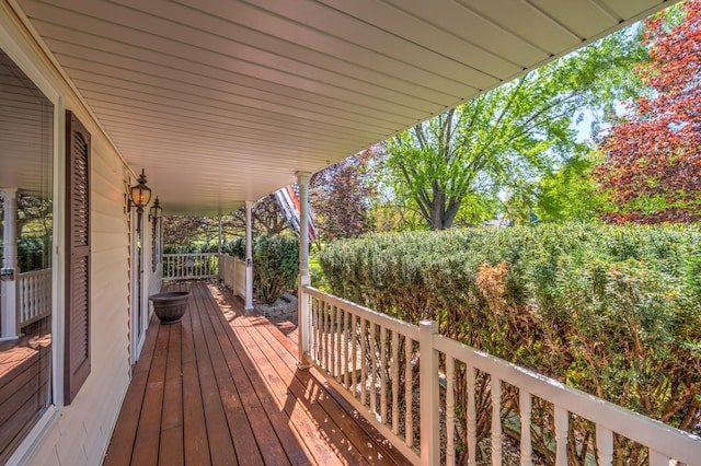 wooden terrace with covered porch
