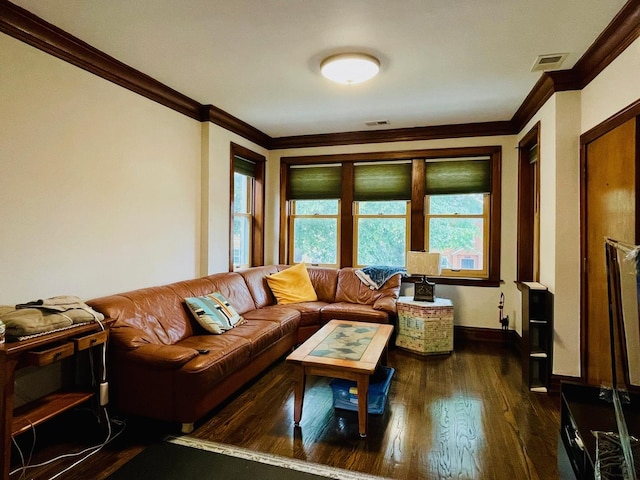 4623 S Harding Ave, Chicago, IL 60632 - living room featuring ornamental molding, hardwood / wood-style flooring, and baseboards