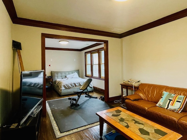 4623 S Harding Ave, Chicago, IL 60632 - bedroom with crown molding, wood finished floors, and baseboards