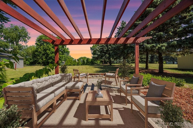 48W142 Milnamow Dr, Maple Park, IL 60151 - view of patio / terrace with outdoor lounge area and a pergola