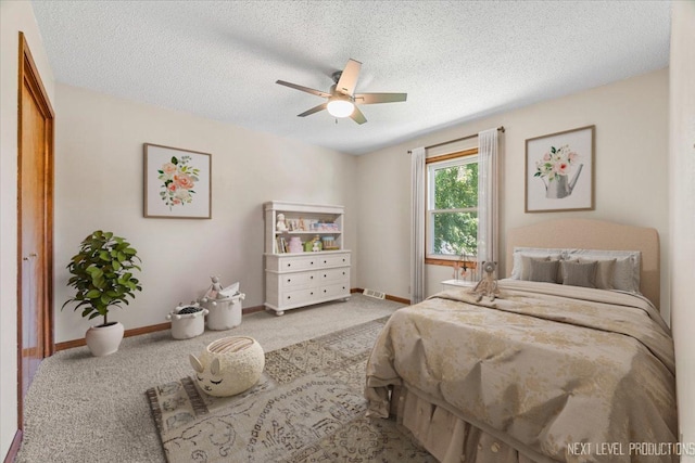 48W142 Milnamow Dr, Maple Park, IL 60151 - carpeted bedroom featuring a textured ceiling and ceiling fan