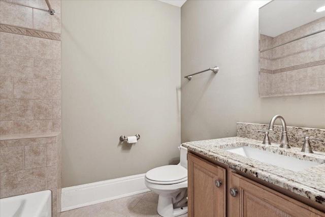 2423 Harrison St, Evanston, IL 60201 - full bathroom with tile patterned flooring, toilet, and vanity