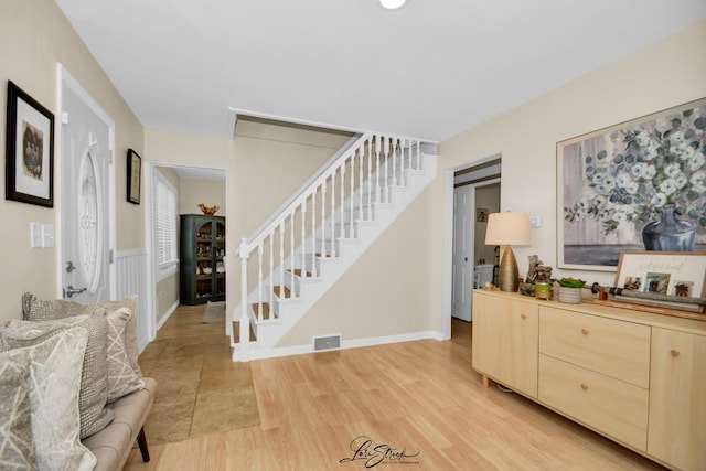3816 N Washington St, Westmont, IL 60559 - entryway featuring stairs and light wood finished floors