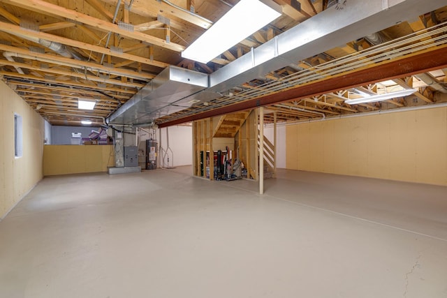 726 W Trl, Grayslake, IL 60030 - below grade area with gas water heater, heating unit, and stairway