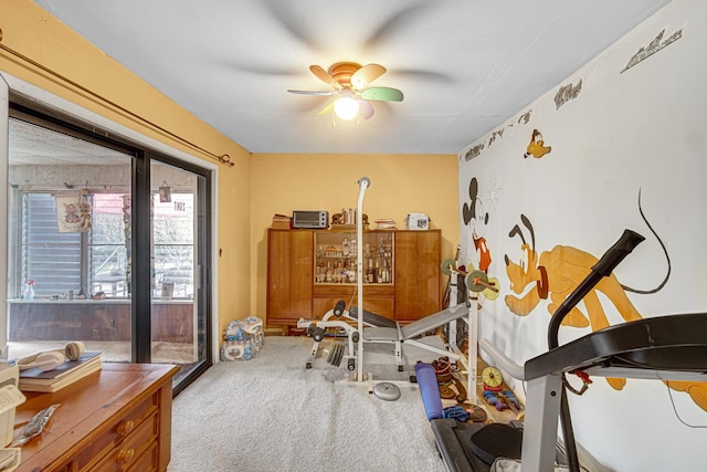 2748 Bellwood Ave, Melrose Park, IL 60164 - misc room with carpet and a ceiling fan