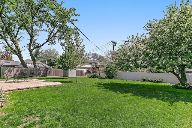view of yard with a patio