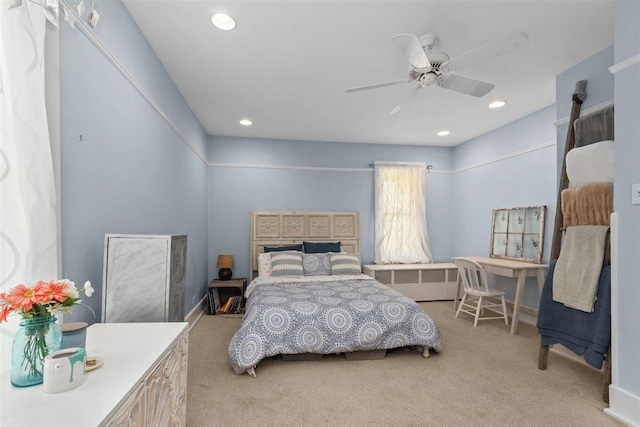 794 Dean Ave, Highland Park, IL 60035 - carpeted bedroom featuring recessed lighting, ceiling fan, radiator heating unit, and baseboards