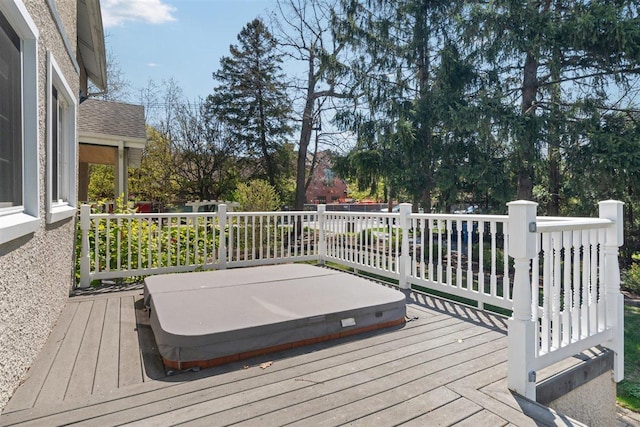 794 Dean Ave, Highland Park, IL 60035 - wooden terrace with a covered hot tub