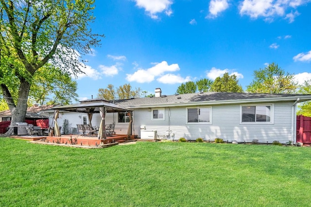 23424 W Winston Ave, Plainfield, IL 60586 - back of house featuring a gazebo, a patio area, and a chimney