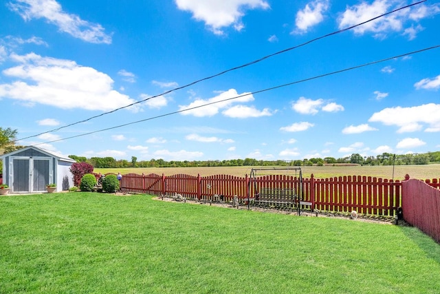 23424 W Winston Ave, Plainfield, IL 60586 - view of yard featuring a view of countryside, a storage unit, and an outbuilding