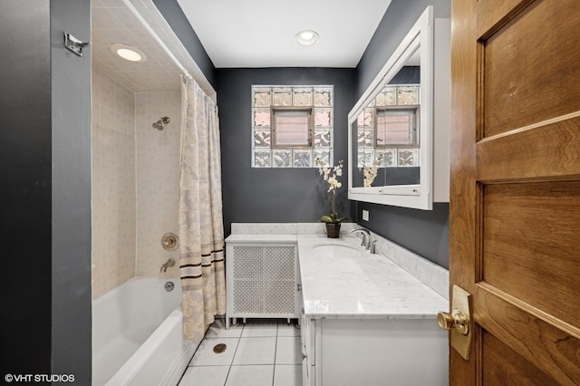 6329 N Hermitage Ave, Chicago, IL 60660 - full bath with tile patterned flooring, vanity, and shower / bath combination with curtain