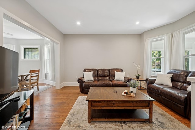 6329 N Hermitage Ave, Chicago, IL 60660 - living area with wood finished floors, recessed lighting, and baseboards