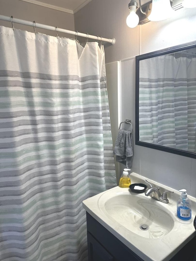 210 W S St, Sheffield, IL 61361 - bathroom with vanity and ornamental molding