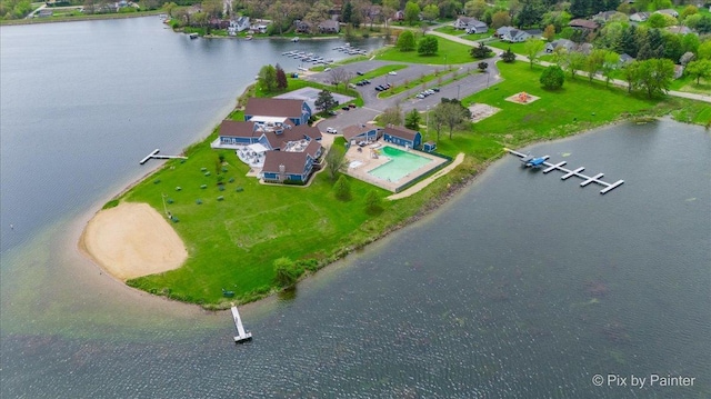 118 Centralia Pl, Poplar Grove, IL 61065 - aerial view of a large body of water and a pool area