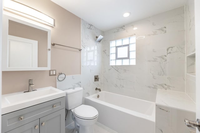 11311 S Stewart Ave, Chicago, IL 60628 - bathroom with toilet, shower / bathtub combination, and vanity