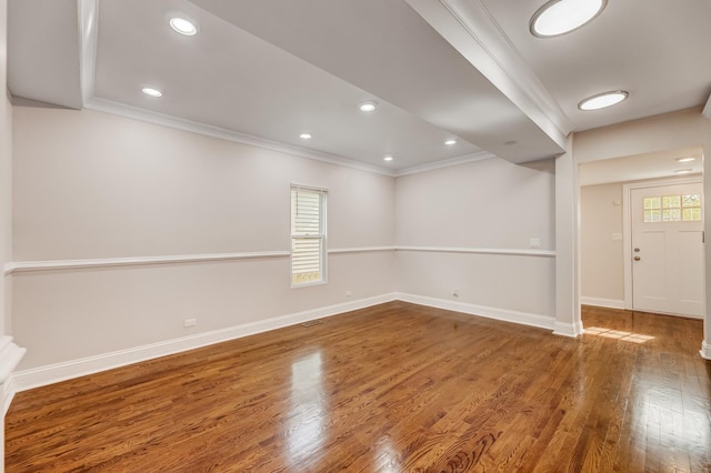 11311 S Stewart Ave, Chicago, IL 60628 - foyer with crown molding, wood finished floors, baseboards, and recessed lighting