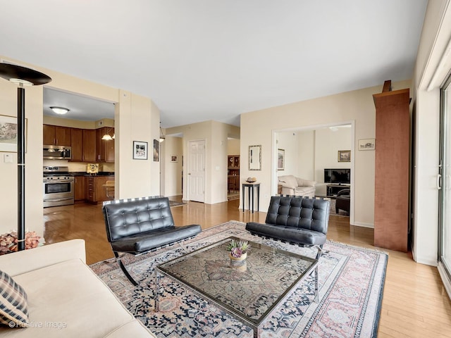 131 W Adelaide St Unit 308, Elmhurst, IL 60126 - living room featuring light wood finished floors and baseboards