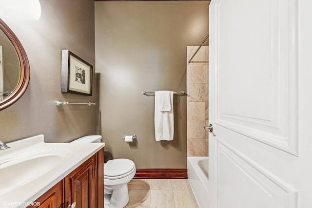 2451 S Western Ave Unit 3N, Chicago, IL 60608 - full bathroom with vanity, baseboards, toilet, and tub / shower combination