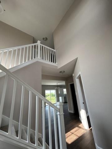 1415 Warwick, Savoy, IL 61874 - stairs with a high ceiling and wood finished floors