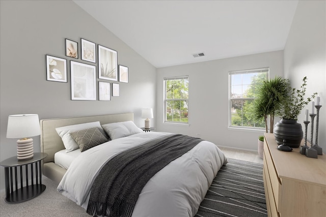 283 E Fabish Dr, Buffalo Grove, IL 60089 - bedroom with carpet, lofted ceiling, and baseboards