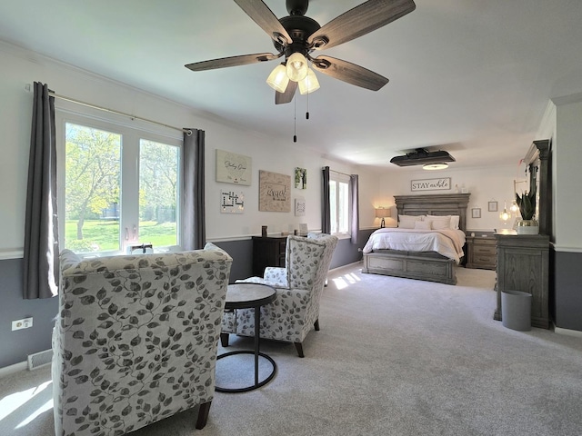 574 Aberdeen Rd, Frankfort, IL 60423 - bedroom with carpet flooring, ornamental molding, and ceiling fan
