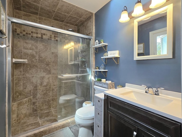 574 Aberdeen Rd, Frankfort, IL 60423 - full bath featuring toilet, a shower stall, and vanity