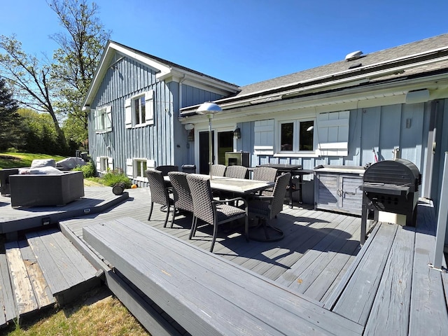 574 Aberdeen Rd, Frankfort, IL 60423 - wooden deck featuring outdoor dining area and grilling area