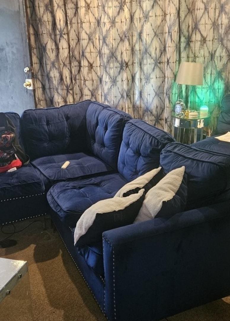 living room with carpet flooring