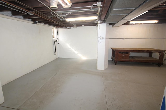 view of unfinished below grade area